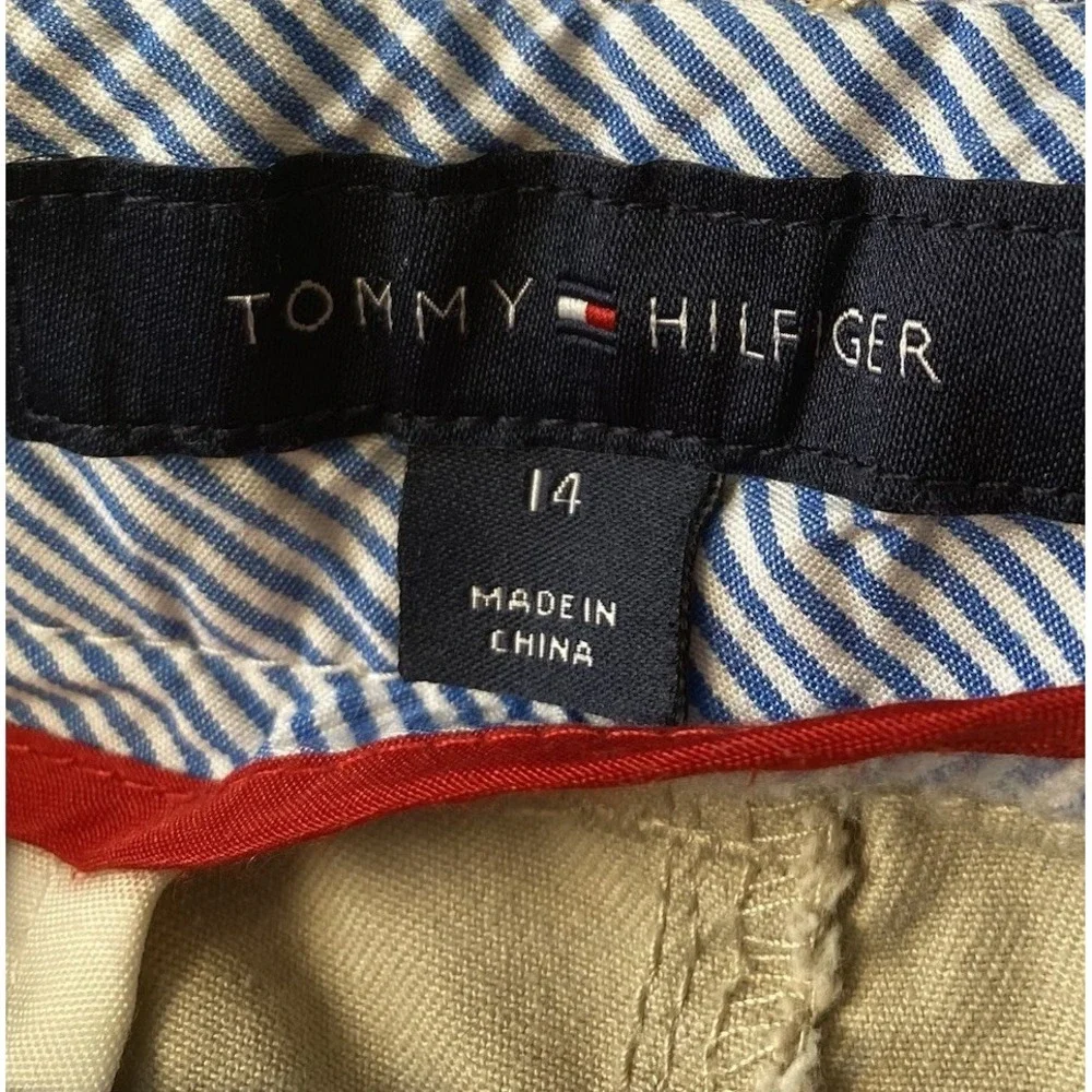 Tommy Hilfiger Chino Pants Size 14 Boys Beige Cotton Straight Leg School Preppy